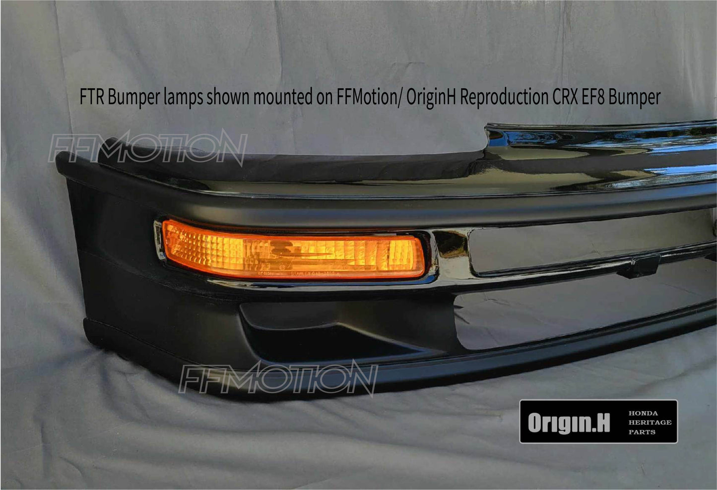 FTR JDM CRX reproduction bumper lamps - Amber lens
