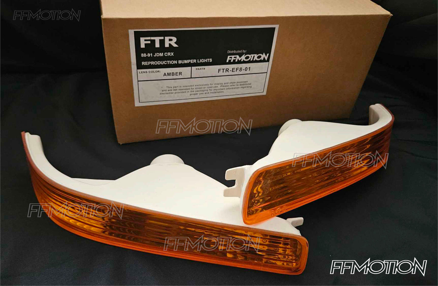 FTR JDM CRX reproduction bumper lamps - Amber lens