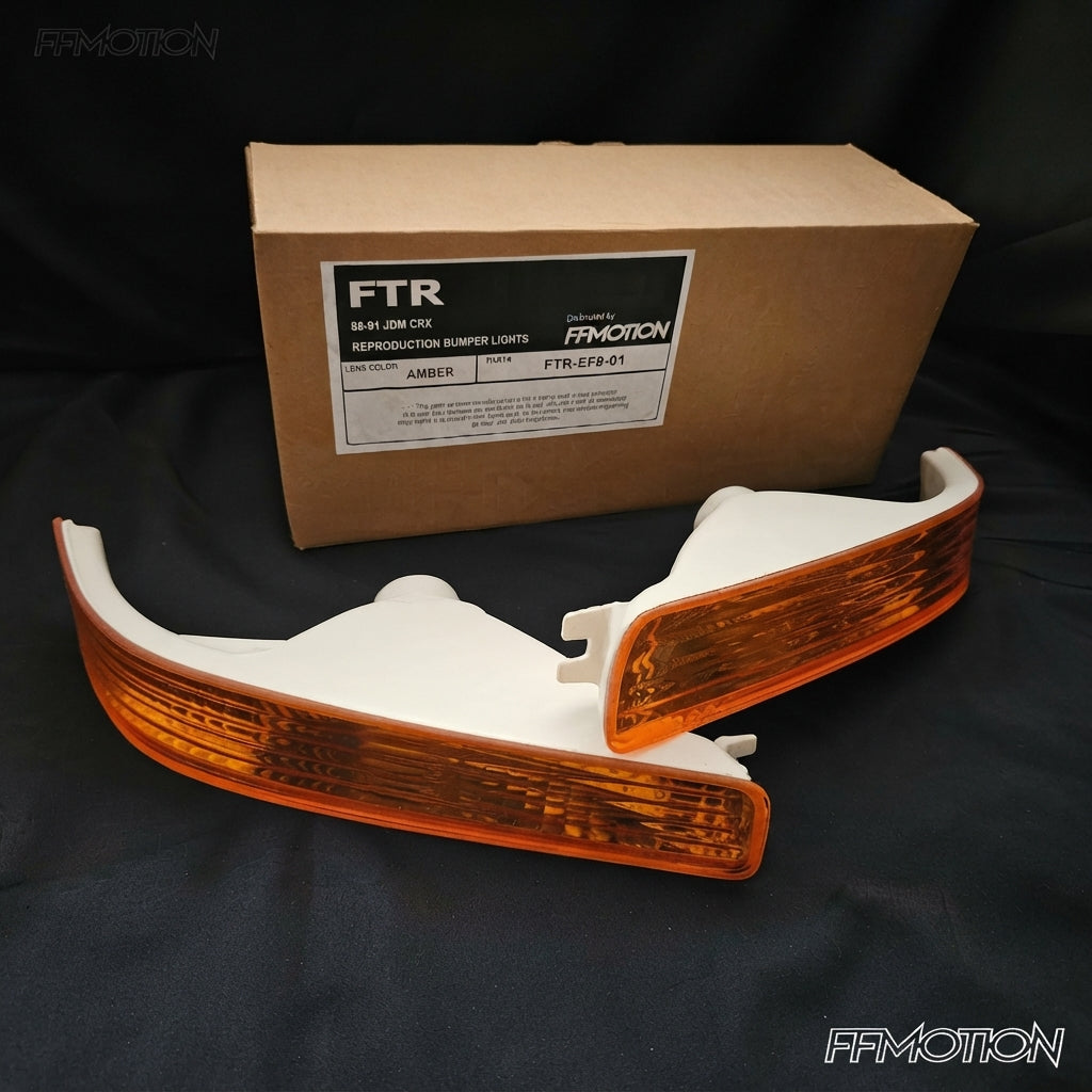 FTR JDM CRX reproduction bumper lamps - Amber lens